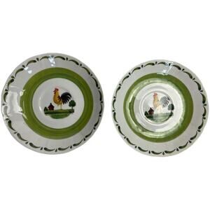Roy Kirkham England Fine Bone China Rooster Small Set of 2 Plates